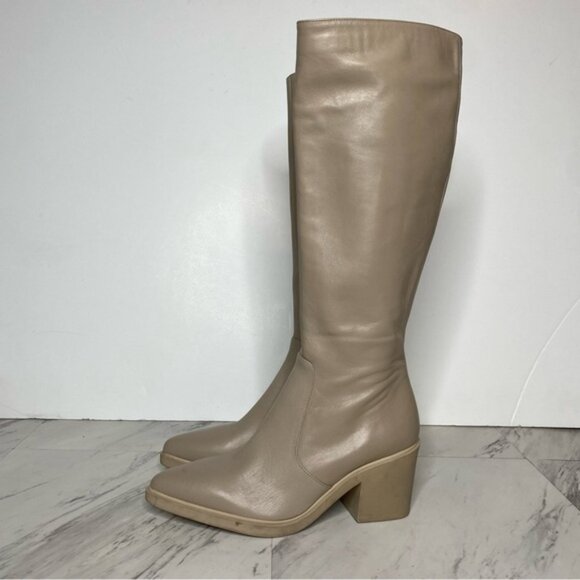Aquatalia Pointed Toe Leather Tall Boot 7 1/2 - Picture 16 of 16